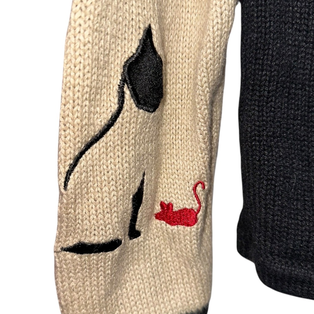 Vintage CJ Banks Cat Cardigan Womens X Embroidered Novelty Sweater PTP: 23" - Picture 3 of 8